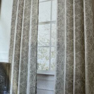 NWT, Elegant Gray Patterned Curtains